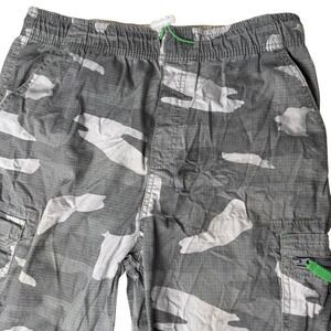 Iron Co Cargo Shorts Mens 30 Grey Camo Excellent Ripstop Elastic Waist Utility